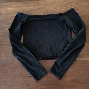 Hollister black off the shoulder long sleeve top